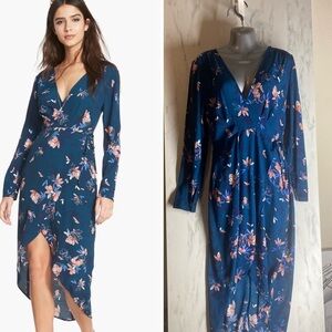 ASTR the Label Wrap Front High Low Dress Floral Size Medium Floral